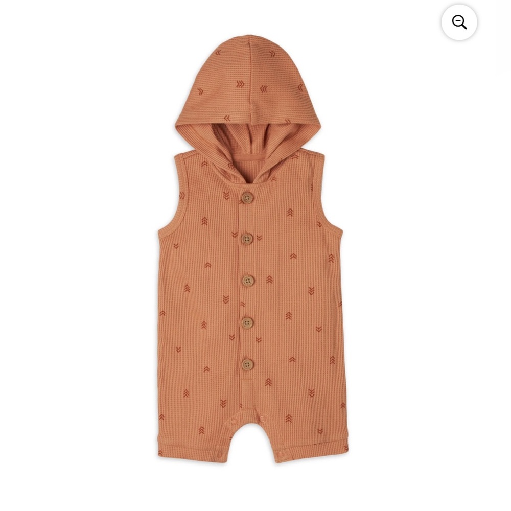 Modern moments Brown Sleeveless Button-Up Baby Romper size 18M NWT